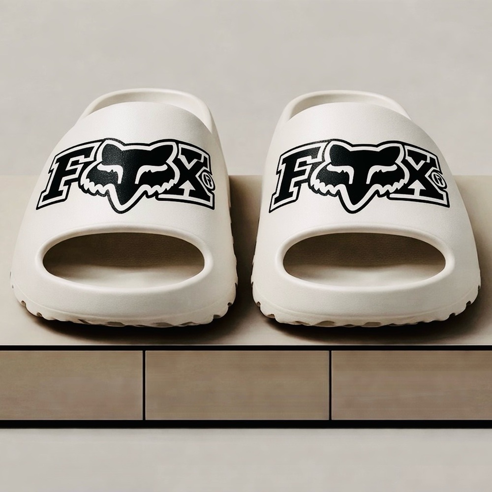 Fox Cream Slide Sandals